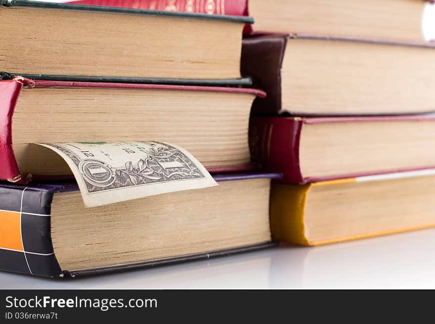 Old books on white background. Isolated.