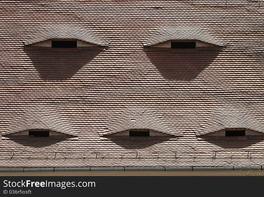 Composition of an old roof top in Sibiu - Romania. Composition of an old roof top in Sibiu - Romania