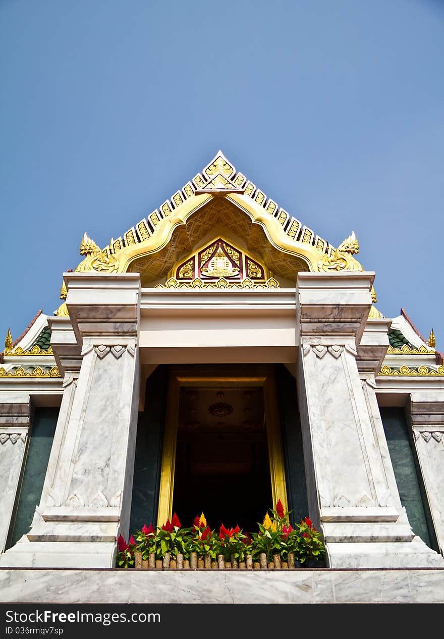 Window of the marble church (Thai style)