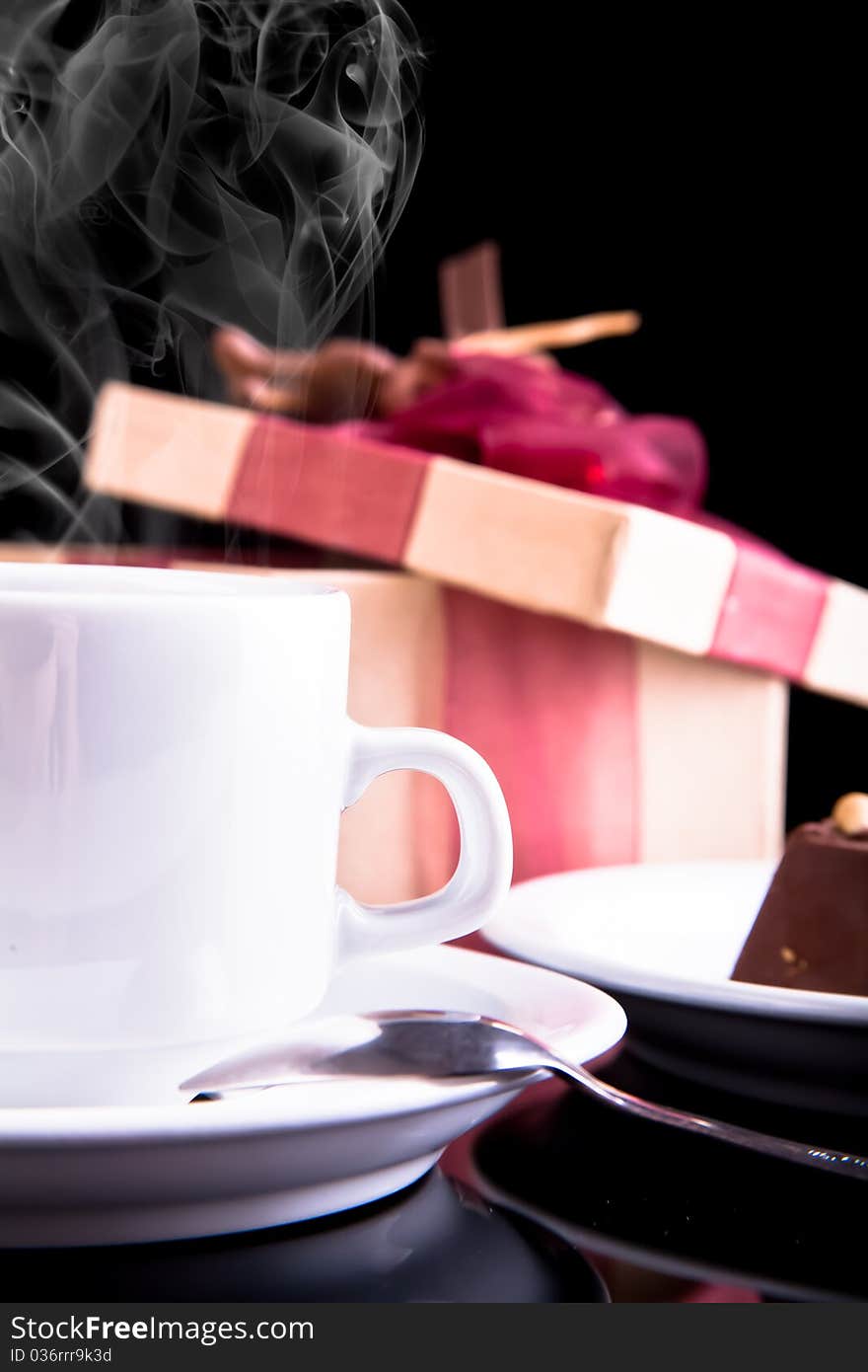 Tea, chocolate and gift