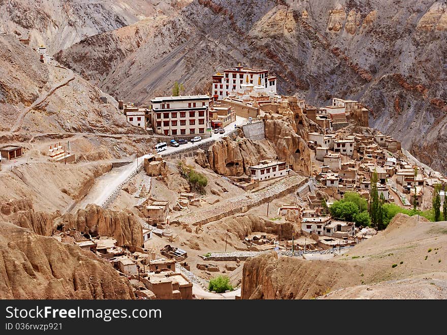 Buddhist Monastery Buildings In Ladakh