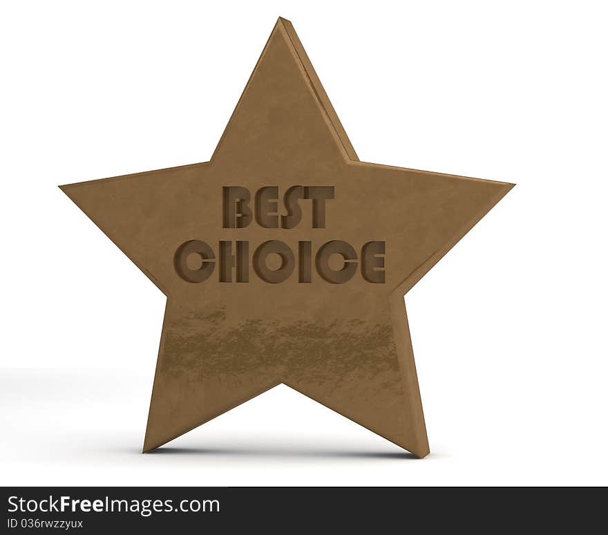 Gold star with an inscription Best choice. Gold star with an inscription Best choice