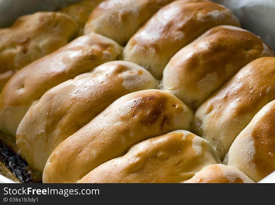 Baked pies on a baking sheet. Russian. Baked pies on a baking sheet. Russian.