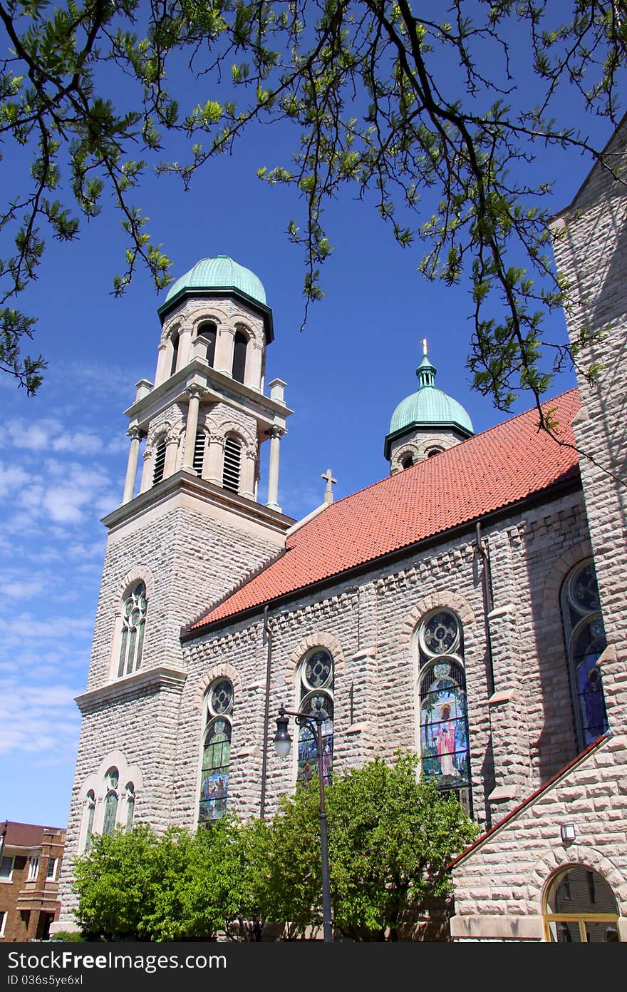 Historic church architecture in Grand rapids Michigan