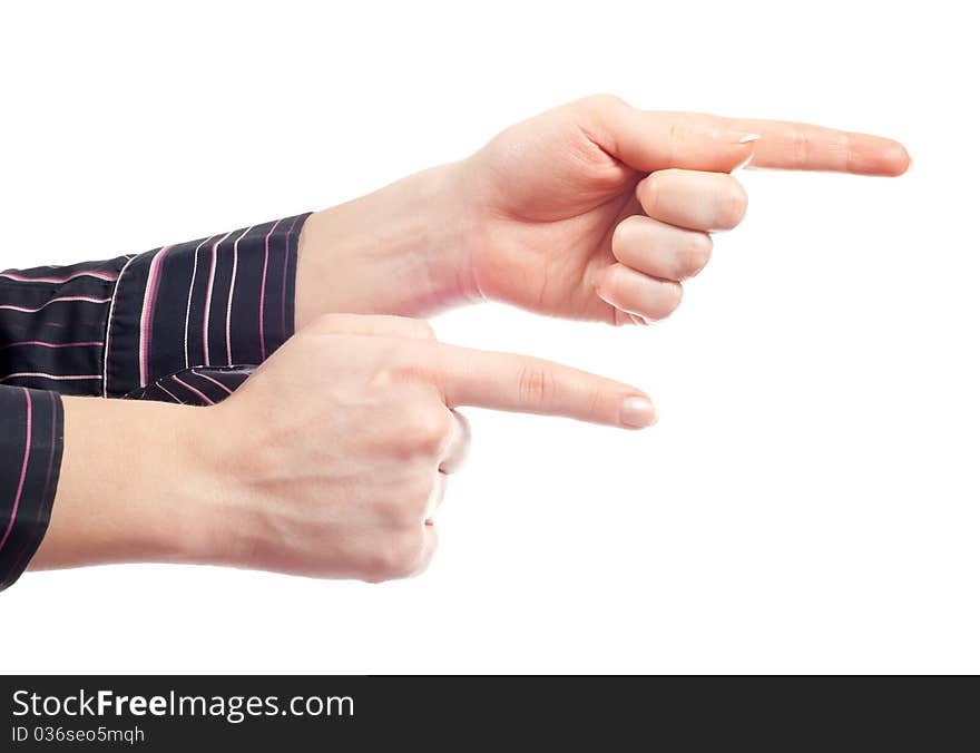 Woman's hand isolated on white background. Studio shot. Woman's hand isolated on white background. Studio shot