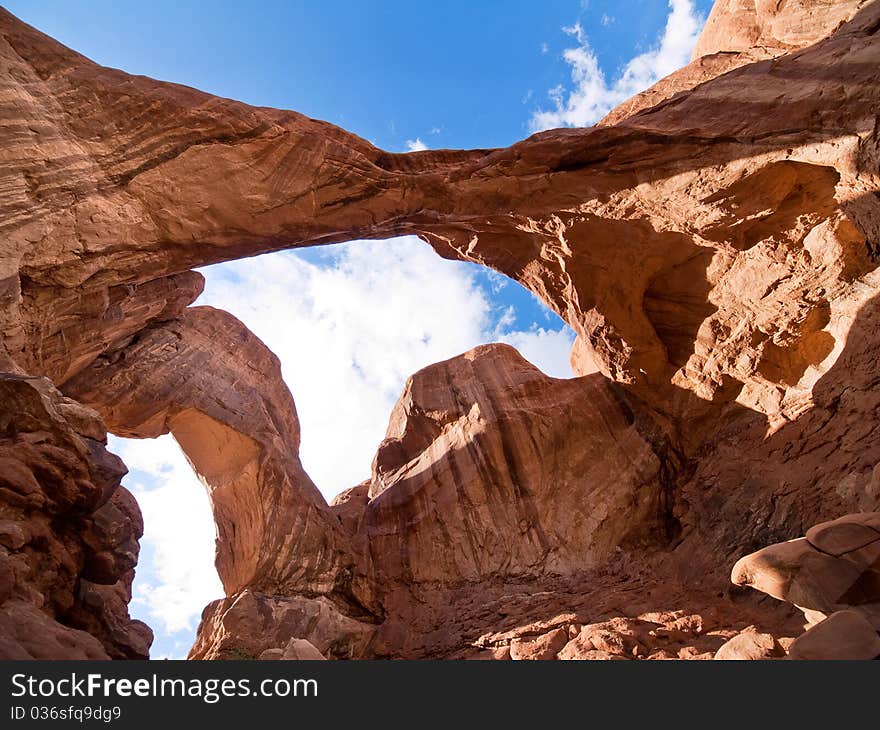 Strange rock formations at Arches National Park, USA