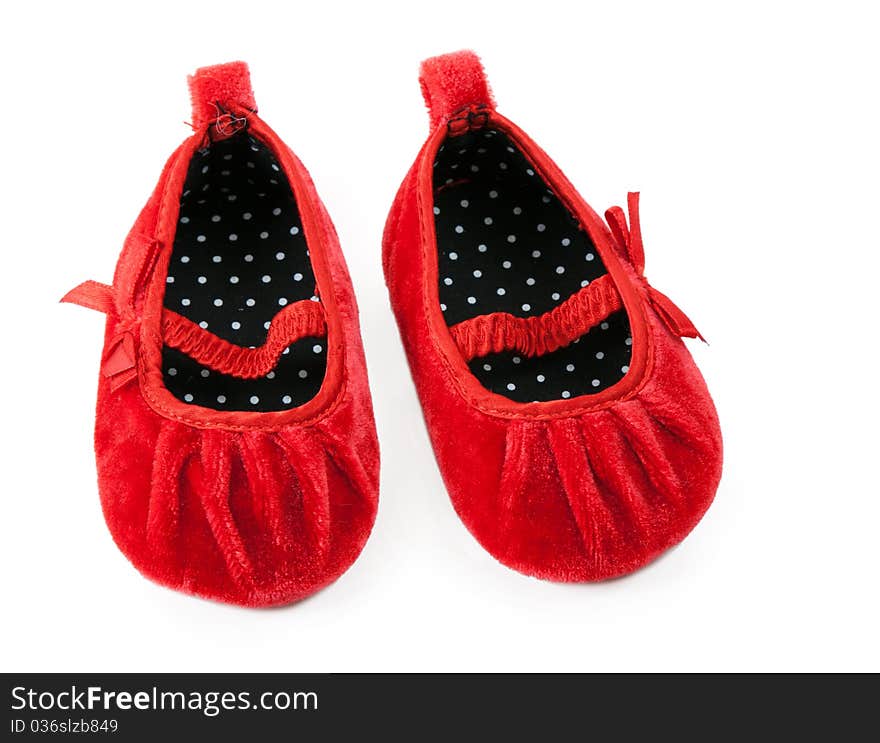 Red baby booties