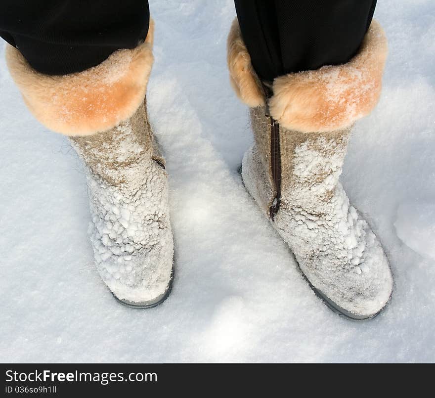 Valenki - traditional winter footwear in rural areas. Valenki - traditional winter footwear in rural areas.