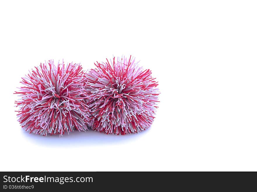 Two rubber balls isolated on white background