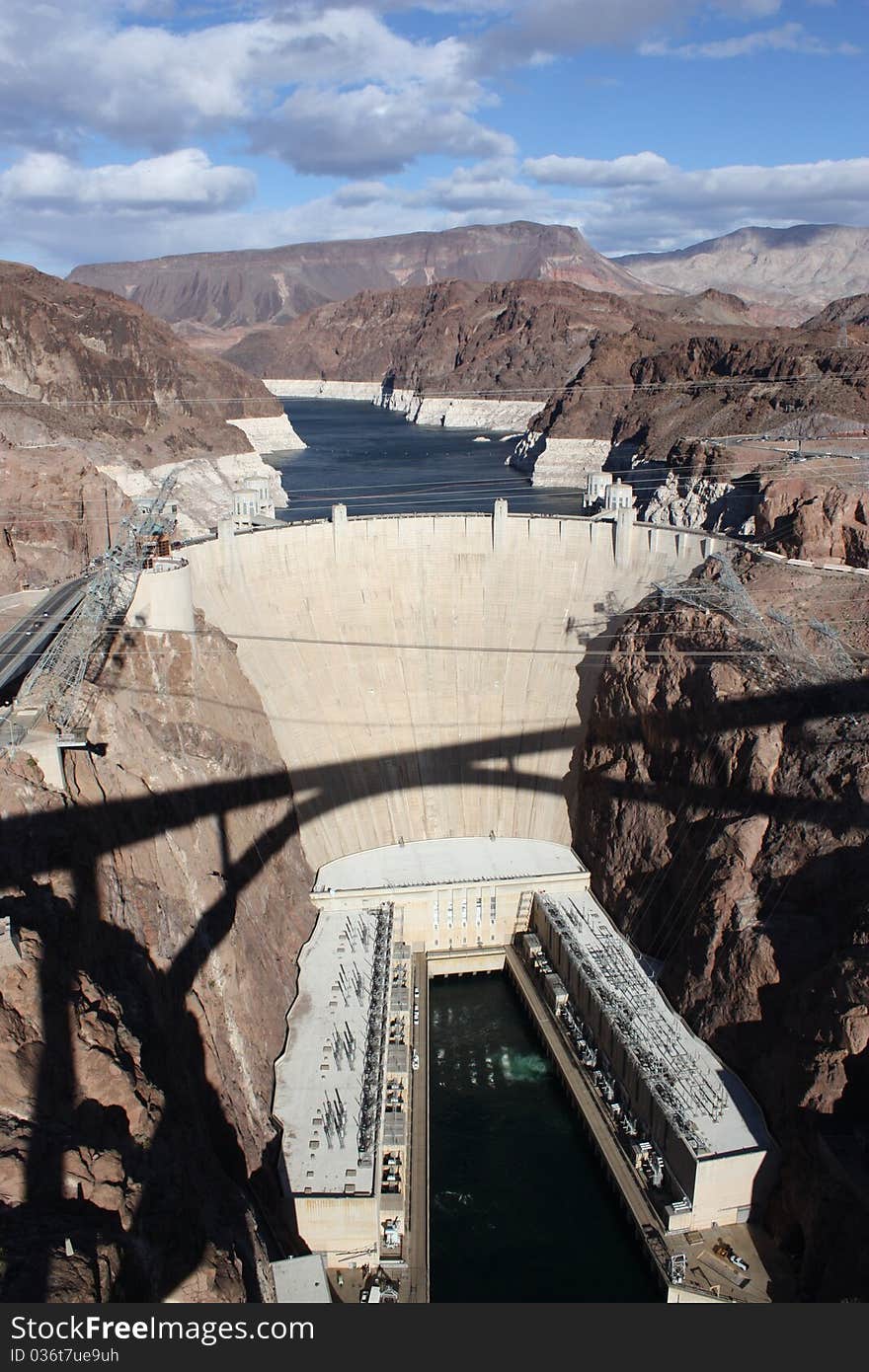 A view of the dam from the bridge. A view of the dam from the bridge