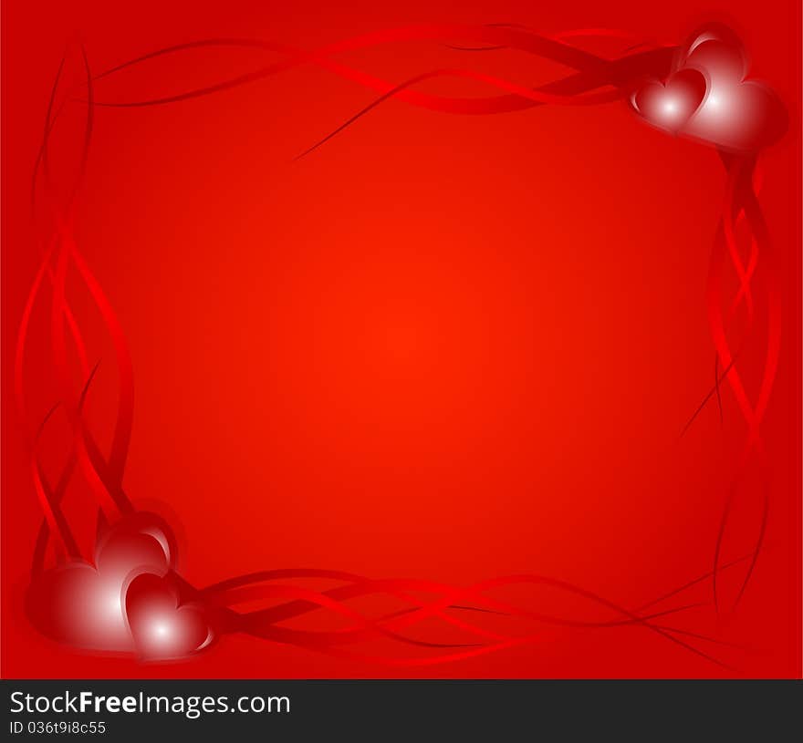 Heart background with red swirls. Heart background with red swirls