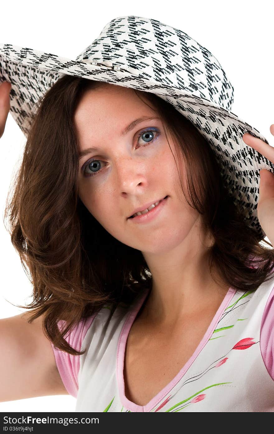 Beautiful woman portrait in a hat