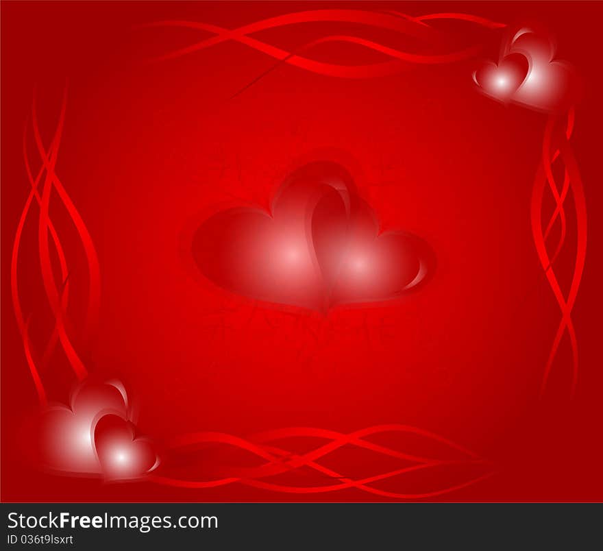 Heart background with red swirls. Heart background with red swirls