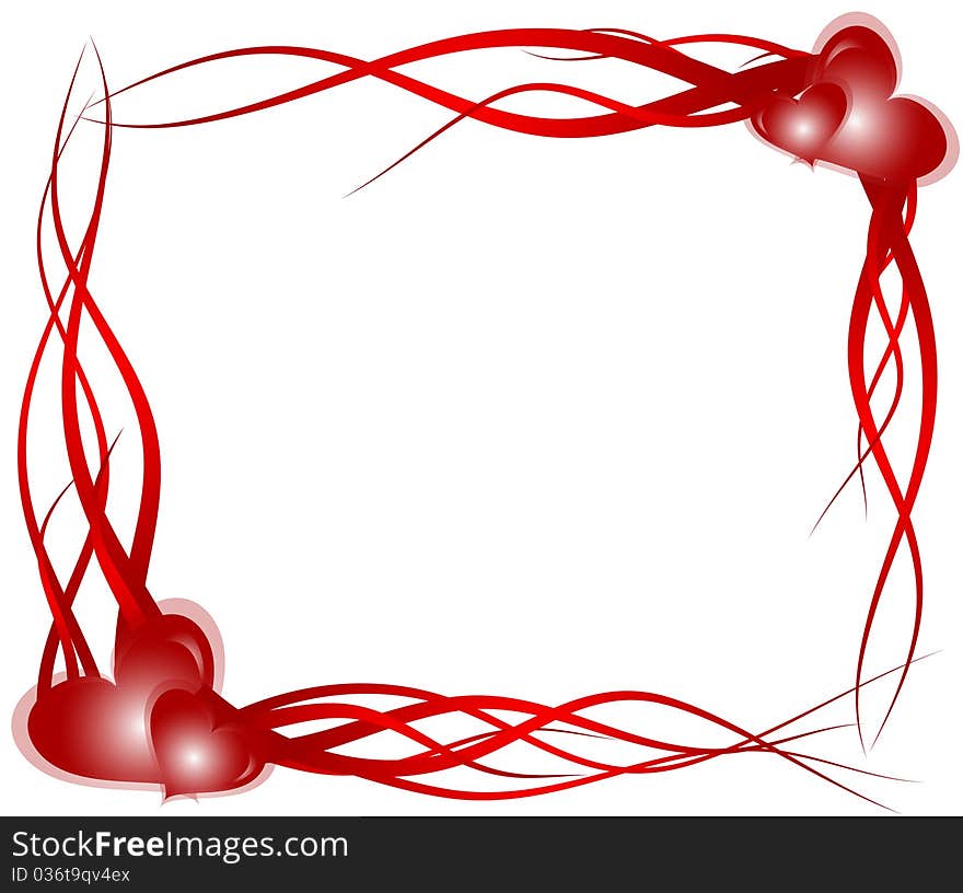 Heart background with red swirls. Heart background with red swirls