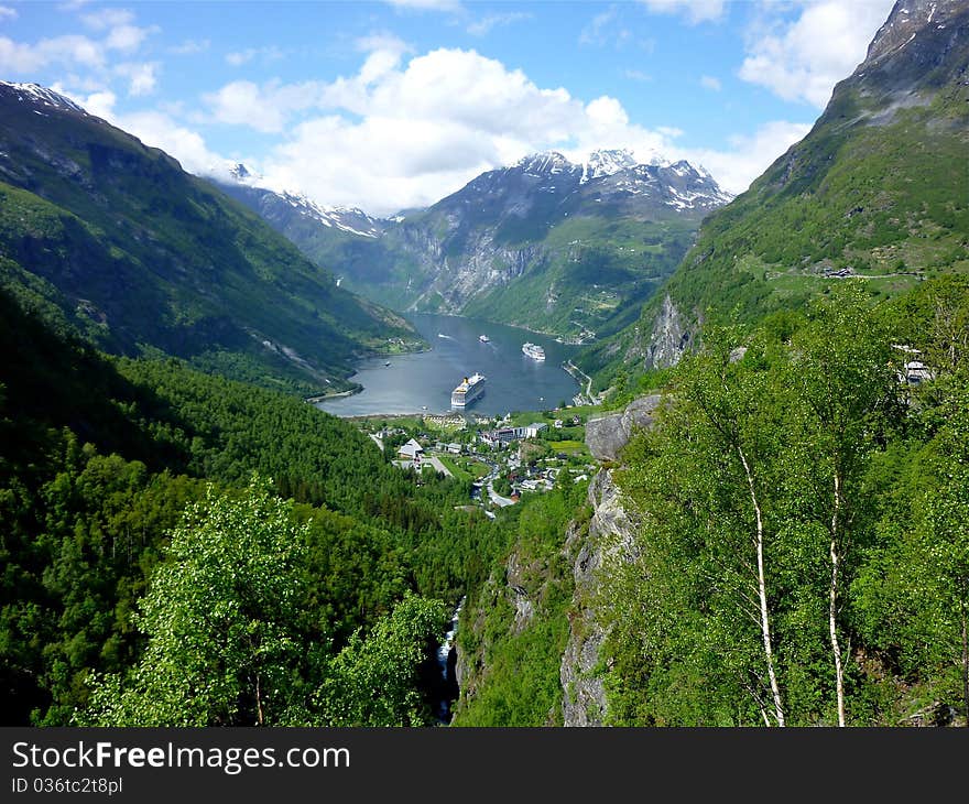 Green and vegetation in norwegian panorama.