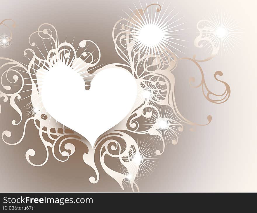 Shiny heart frame, vector illustration