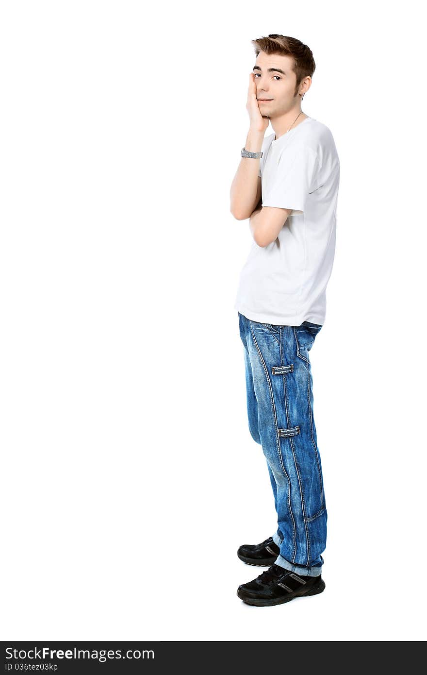 Portrait of a handsome young man. Isolated over white background. Portrait of a handsome young man. Isolated over white background.