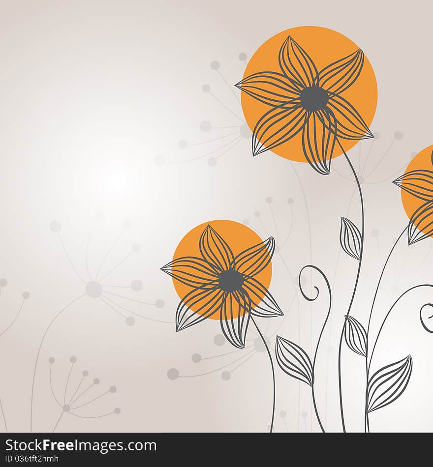 Abstract flowers. Design for greeting card