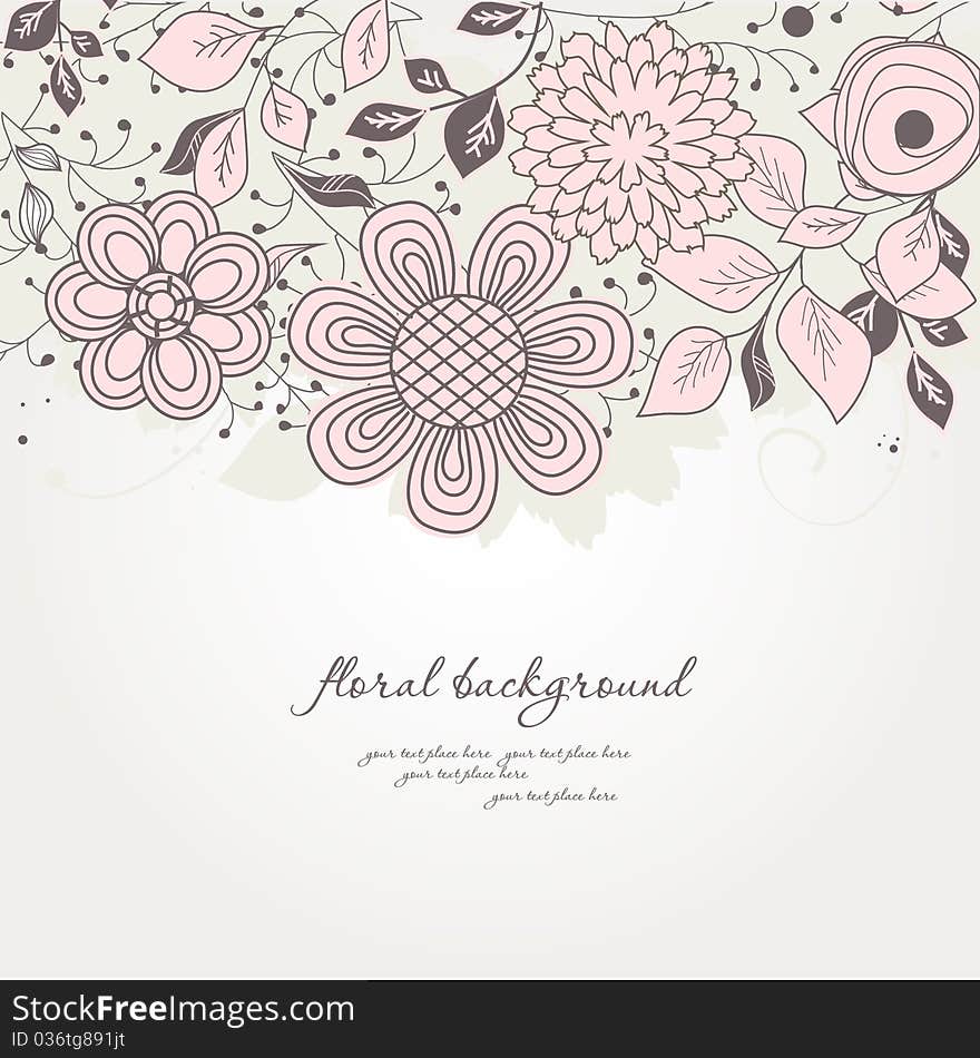 Abstract flowers. Design for greeting card