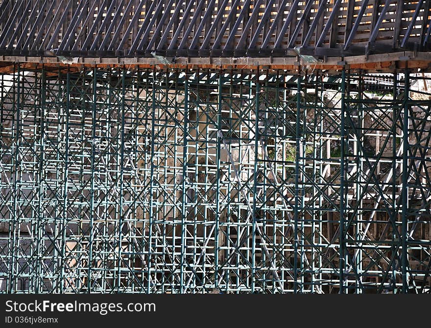 Scaffolding at the square near the western wall in Jerusalem. Scaffolding at the square near the western wall in Jerusalem.