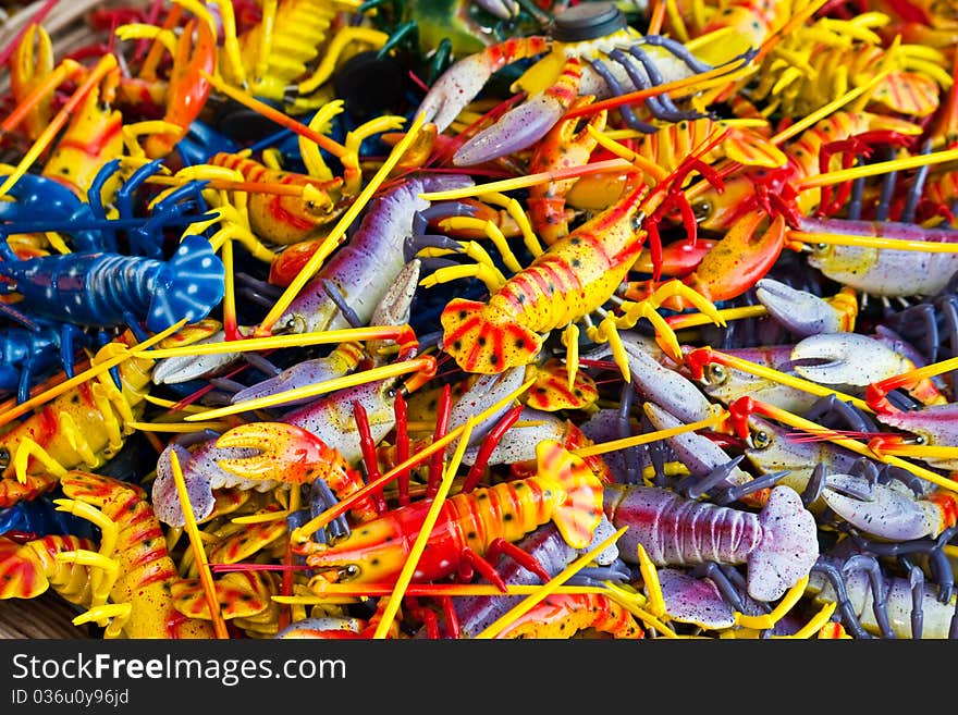 Prawns made by wood for child play