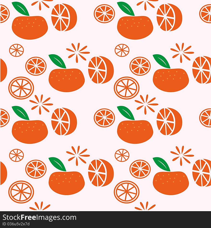 Seamless background made by oranges