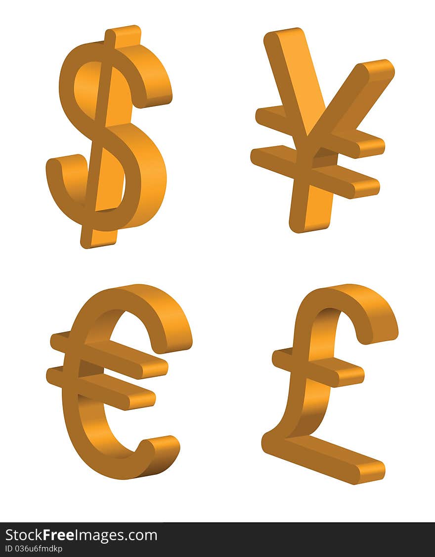 Set of various currency signs