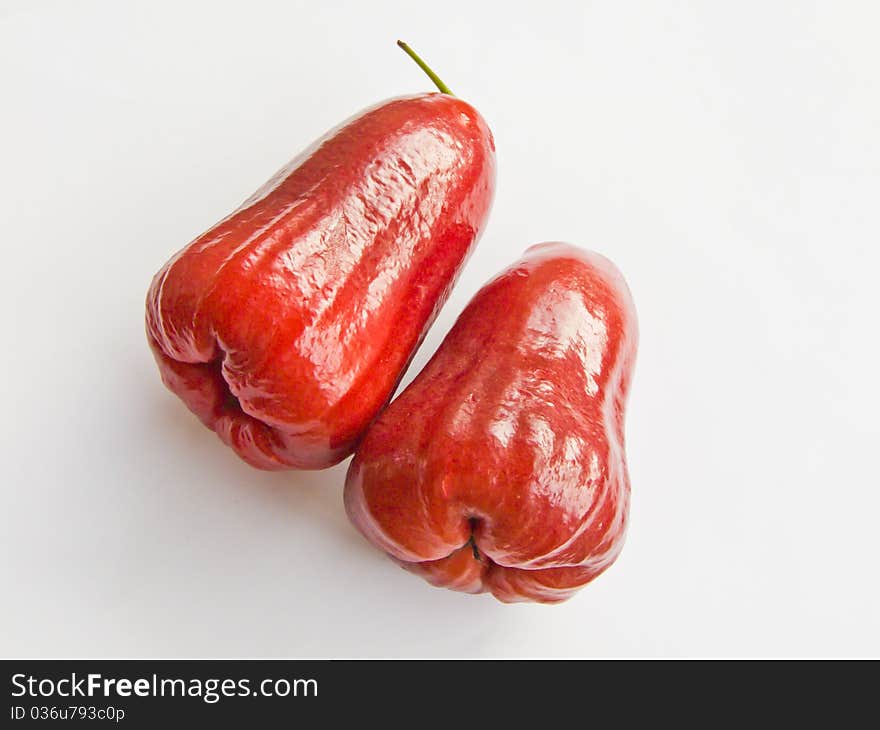 Rose apple on white background