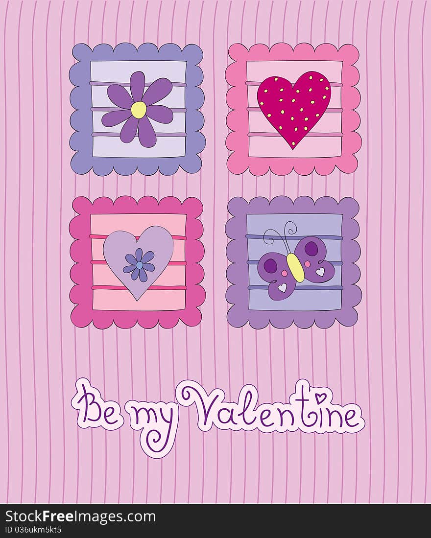 Valentine cute card with text. Valentine cute card with text