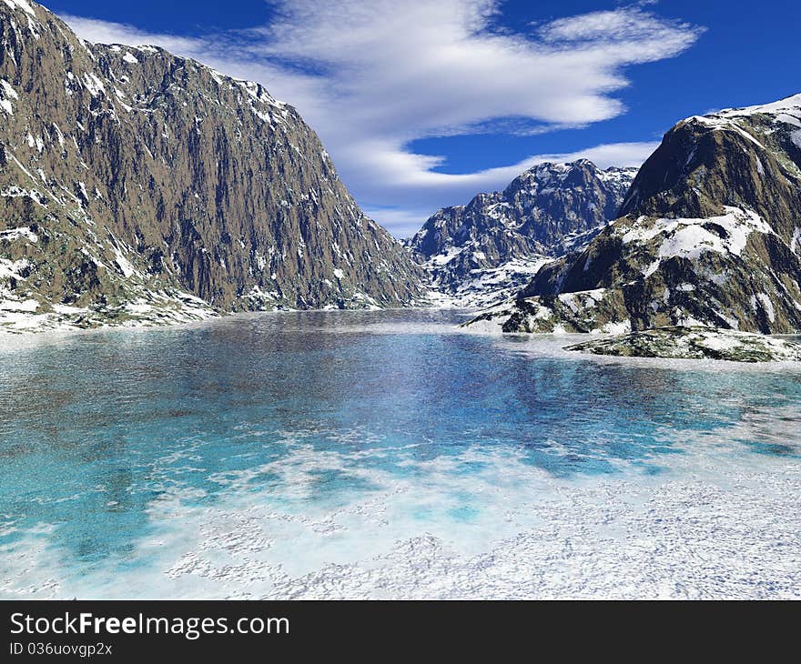 Very bright and colorful lake. Very bright and colorful lake