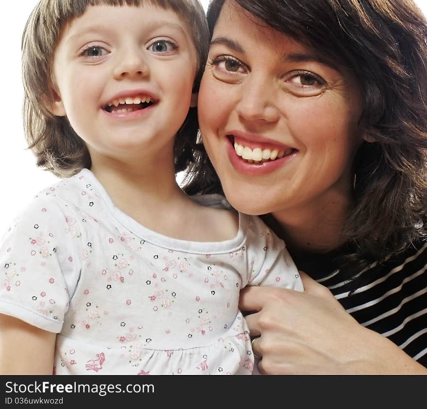 Happy mother and daughter