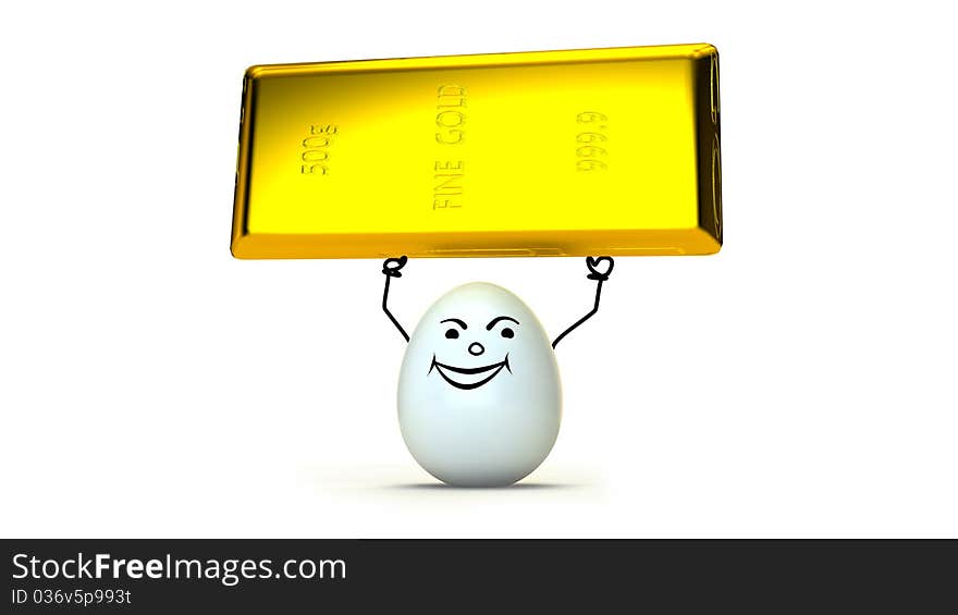 One is holding gold bar displaying golden fortune