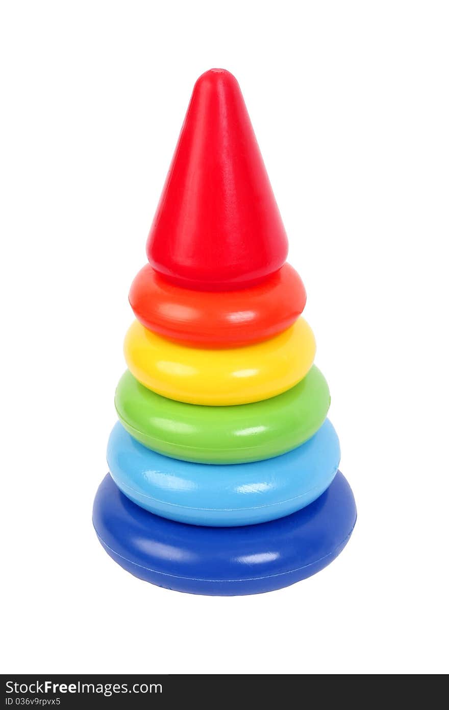 Child Pyramid rainbow isolated on white background