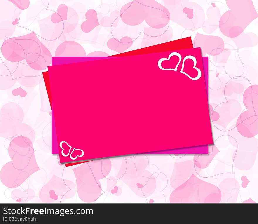 Valentine card in the background with hearts. Valentine card in the background with hearts