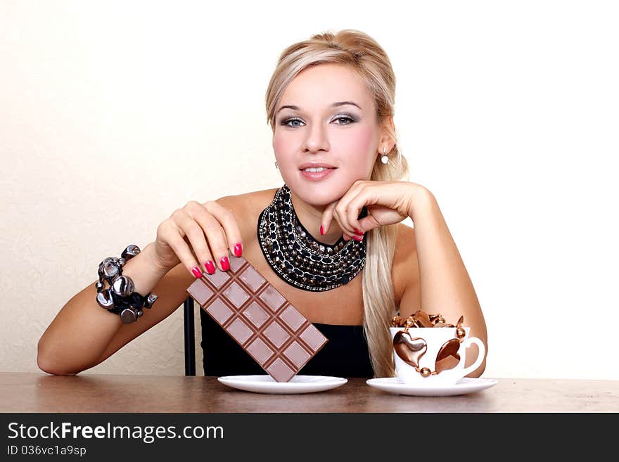 Woman With Cup Of Chocolate