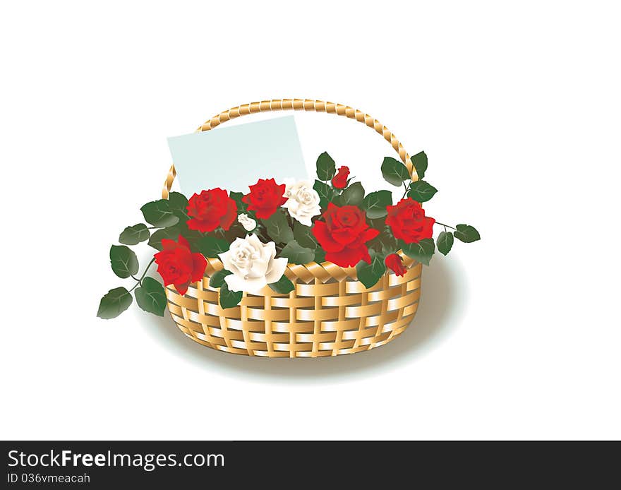 Basket with roses