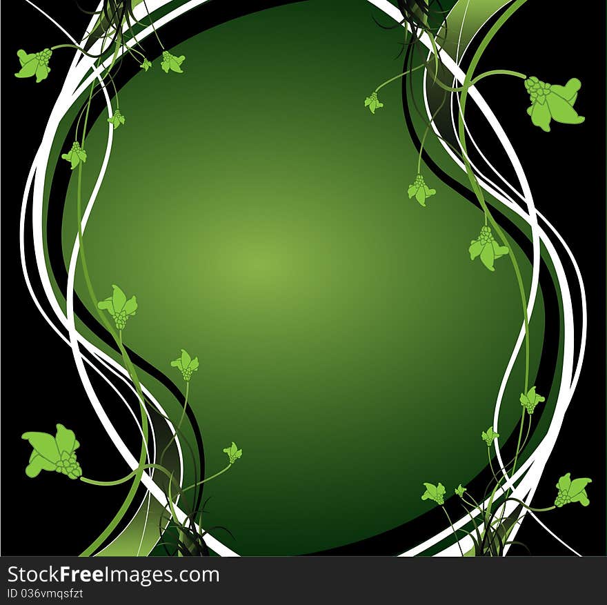 A green floral background illustration with room for text. A green floral background illustration with room for text