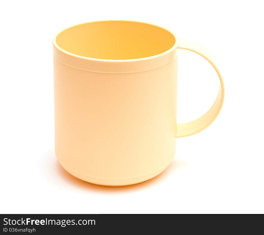 Empty plastic mug