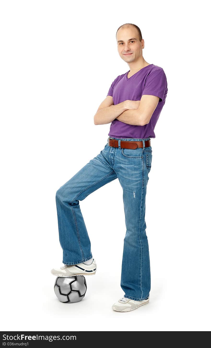 Young man with a soccer ball