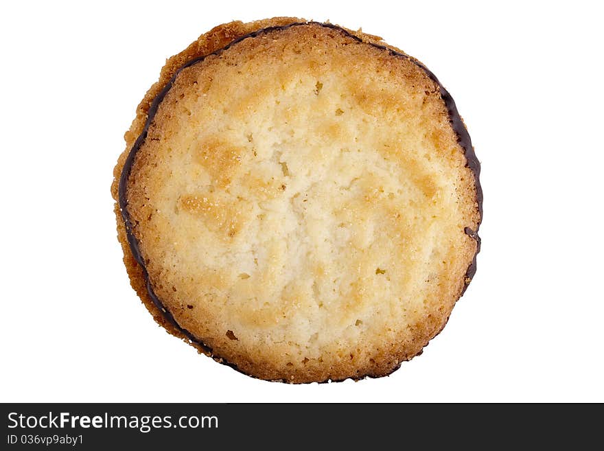 Biscuit dough with chocolate on a white background. Biscuit dough with chocolate on a white background.