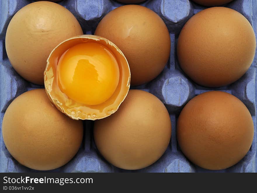 Eggs in tray.