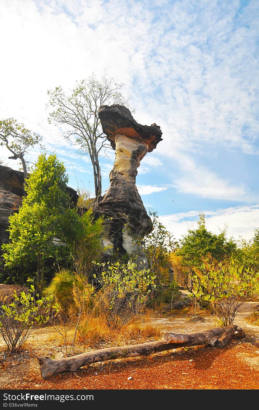 Ancient Rock Column call Soa Chaling in Northeast of Thailand