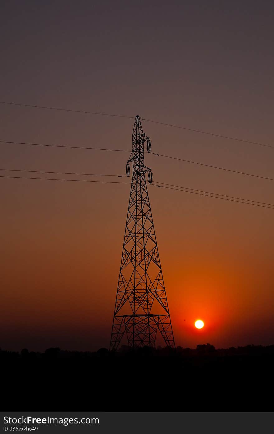 High voltage ,electric pillar,twilight. High voltage ,electric pillar,twilight