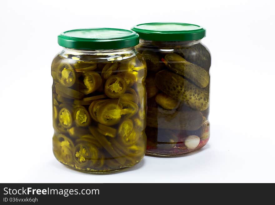 Pickle and jalapeno jar