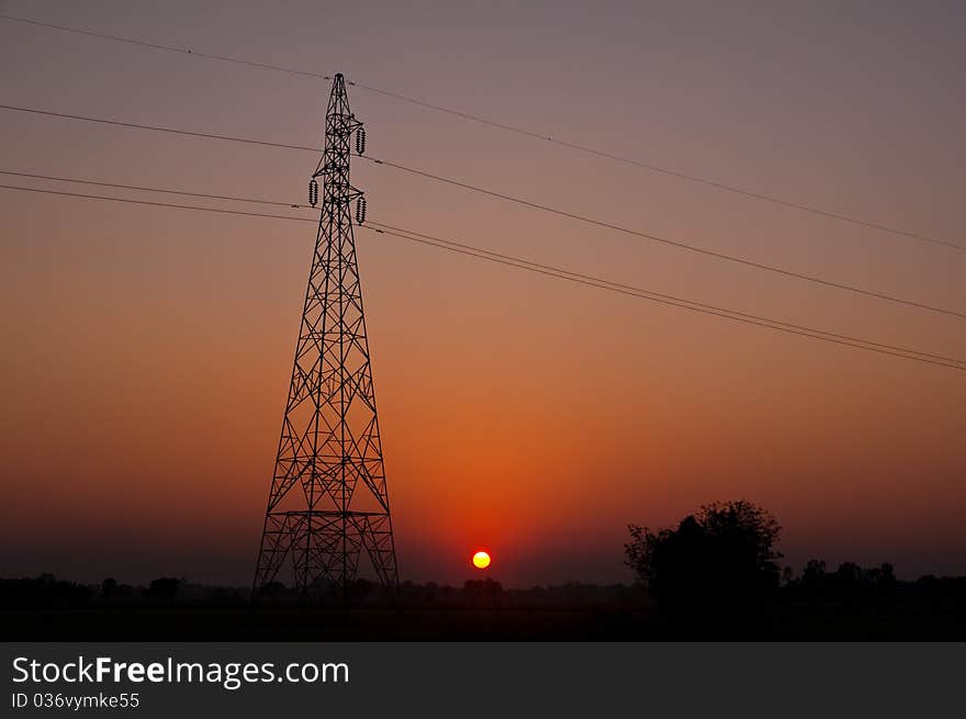 High voltage, electric pillar