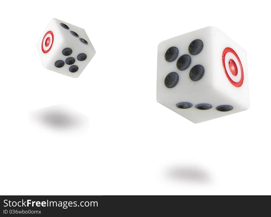 Stacked dice, includes clipping path