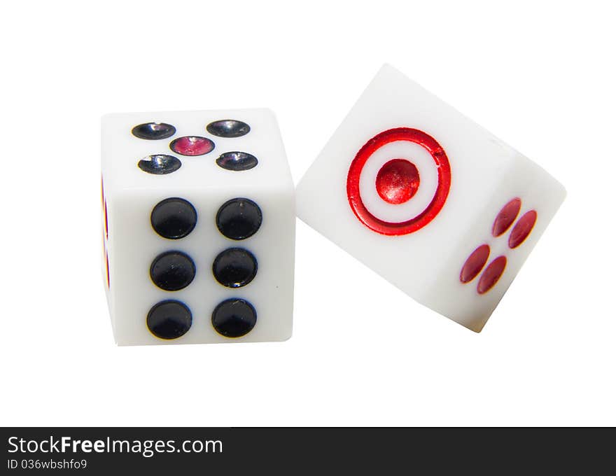 Stacked dice, includes clipping path