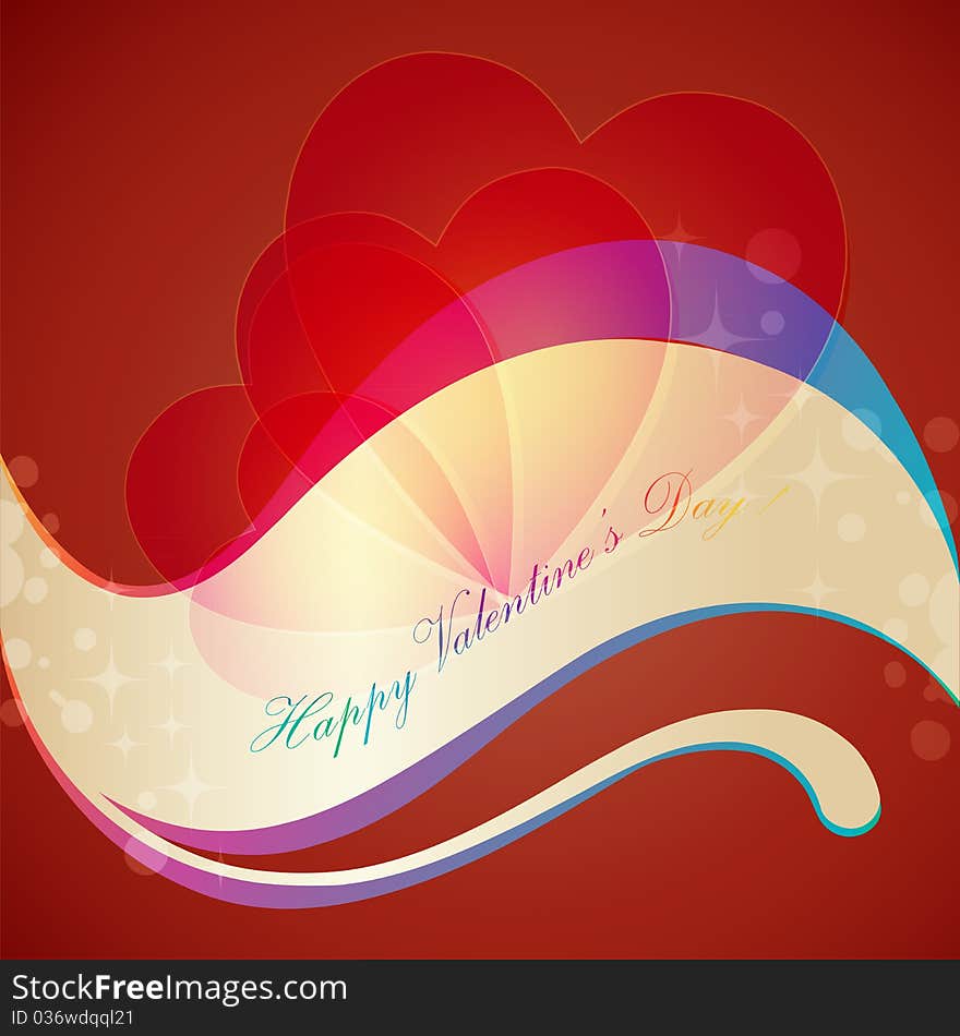 Valentine colorful greeting, clip art illustration. Valentine colorful greeting, clip art illustration