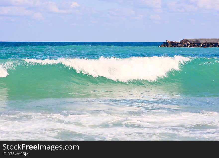 Blue  water ashore sea