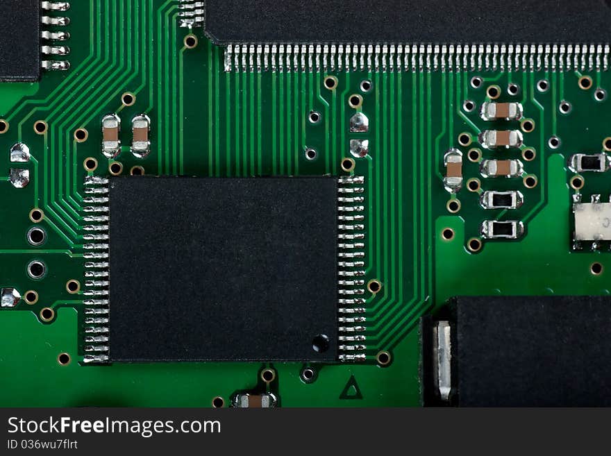 Macro view of electronic circuit board